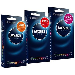 MY.SIZE PRO Condoom maat 4,5,6-57,60,64 mm, 3x10 condooms - perfecte pasvorm en een geschikte maat voor iedereen