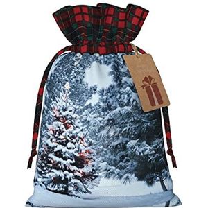 Kerstboom Sneeuw 2 Stuks Kerst Trekkoord Gift Zakken Voor Cadeau Voor Kerstcadeaus Party Decoratie