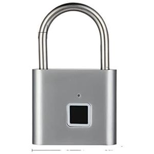 Slim deurslot Keyless entry deurslot USB Oplaadbare Deur Smart Lock Vingerafdruk Hangslot Quick Unlock Zinklegering Metaal Hoge identificatie Veiligheidsslot (Color : P1-SILVERY, Size : L)