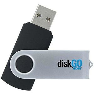 Edge DiskGO C2 USB-flashdrive, 32 GB, USB type A 2.0, aluminium, zwart – USB-flashdrive (32 GB, USB Type-A, 2.0, 16 MB/s, draaibaar, aluminium, zwart)