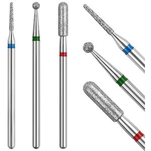 Difenni Nagelriemboor, nagelriemboren voor nagels, 3 stuks, diamantnagelboren voor 3/32 ''elektrische nagelvijlmachine, pedicure-tool