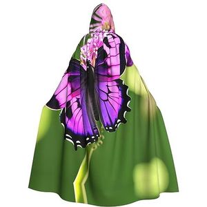 SSIMOO Paarse vlinder unisex mantel-boeiende vampiercape voor Halloween - een must-have feestkleding voor mannen en vrouwen