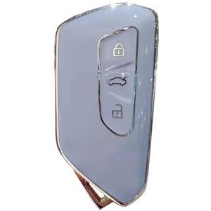 Sleutelbehuizing houder 3 Knop Afstandsbediening Sleutel Case Soft Tpu Autosleutel Case Volledige Bescherming Key Case Cover Voor Golf 8 MK8 ID.3 ID.4 Voor Sleutelbehuizing(Grau)