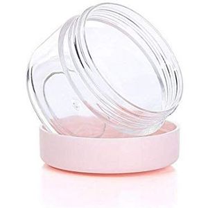 12 STKS 20g/20ml/6.4oz Lege Hervulbare Ronde Clear Plastic Potten Kleine Blikken Cosmetische Container Pot Opslag met Roze Schroef Cap Deksel voor Crème Lotion Lippenbalsem Zalven Oogschaduw Monster
