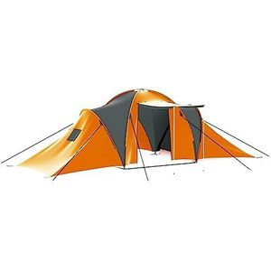 Camping Tent 9 Persons Stof Grijs en Oranje