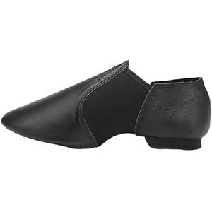 Ballet Schoenen Echt Leer Jazz Dans Schoenen Tan Zwart Antislip Zool Jazz Schoenen Peuter Meisjes Vrouw Gymnastiek Unisex Slip Op Jazz 25, Zwart, 31(20.5CM)