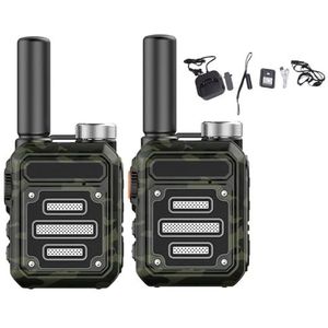 Walkie Talkie met onbeperkt bereik, waterdichte, schokbestendige walkie-talkies Oplaadbare walkie-talkies met groot bereik Geen kosten for gesprekken(Camouflage,2pcs)