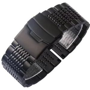 18 20 22 24mm roestvrijstalen horlogeband geschikt for Samsung Galaxy Watch 6 5 40mm 44MM 4 3 41 45mm bandjes geschikt for Huawei GT3 for Seiko armband (Color : Black, Size : 22mm)