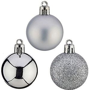 Krist+ Kerstballen Ø 4 cm 12 stuks zilver PVC