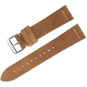 LQXHZ Suede Horlogebandje 20mm Hoge Kwaliteit Lederen Horlogeband Beige Bruin Zwart Grijs Blauw Vervangende Bands 18mm 22mm (Color : Light Brown, Size : 20mm)