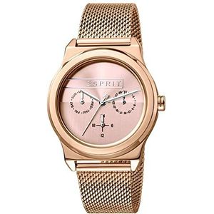 ESPRIT Dames multi-wijzerplaat kwarts horloge met roestvrij stalen armband ES1L077M0065, rosgoud., armband