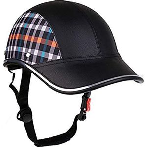 Retro Motorcycle Baseball Cap Halve Helm, DOT Goedgekeurde Duitse Stijl Skull Cap Open-Face Helm voor Scooter Mannen en Vrouwen Street Cruiser Bromfiets Chopper ATV Helm Decoration