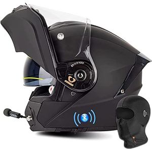Bluetooth Geïntegreerde Modulaire Motorhelm Met Dubbele Vizieren ECE-Goedgekeurde Opklaphelm Motorbike Crash Modulaire Helm Voor Heren Dames Opklapbare Motorhelm 2,4XL