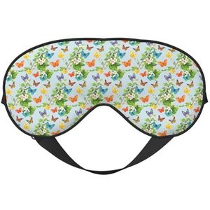 Flying Butterflies Printing All-Occasion Sleep Eye Mask met dubbelzijdige verstelbare riem, perfect voor ploegen en reizen