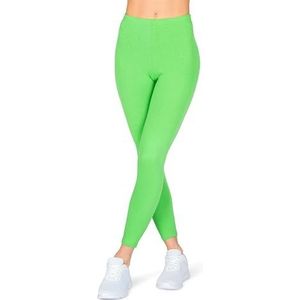 looksy Dameslegging van katoen, ondoorzichtig, sportief, ademend, loungewear-broek in volledige lengte, groen, 3XL