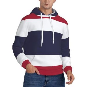 Jkkghll Thailand Vlag Print Mannen Hooded Warme Lichtgewicht Trui Voor Winter Herfst En Lente Casual Wear, Zwart, XS