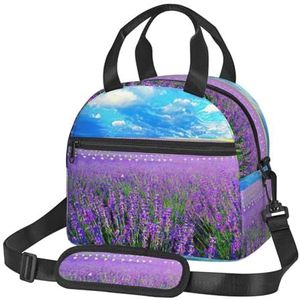 OdDdot Lavendel Print Lunch Bag Herbruikbare Geïsoleerde Volwassen Tote Lunch Tas Voor Vrouwen/Mannen Werk Picknick Strand Re