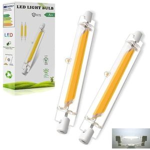 R7S Ledlamp, 118 mm, 20 W, dimbaar, R7S ledlamp, koud wit, 6000 K, 2000 lm, dubbel uiteinde, COB hightlight, flikkert niet, 360 graden licht, 20 W R7S led, vervanging voor 200 W halogeenlampen, 2