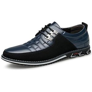 Men's Dress Shoes Wide Width, Comfort Dress Sneakers Men Fashion Business Casual Oxford Shoes Soft Loafers Derby Shoe For Office Working Driving Walking (Color : Blue-A, Size : EU 40)