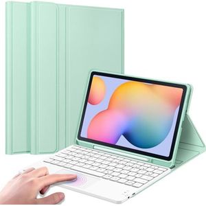 FINTIE Toetsenbordhoes voor Samsung Galaxy Tab S6 Lite 10,4 inch 2024/2022/2020 tablet met magnetisch afneembaar Duits toetsenbord en touchpad toetsenbord, mint