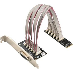 Goufride M.2 tot 4 RS232 DB9 Seriële Poort en 1 DB25 Parallelle Printerpoort LPT1 Multi Uitbreidingskaart B Sleutel M Sleutel NGFF 2280Mm WCH384