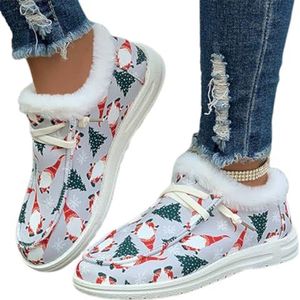 Veterschoenen voor Kerstmis | Canvas sneakers met veters Kerst instappers - Comfortabel om schoenen te dragen voor paardrijden, werken, wandelen, wandelen, thuis Bseid