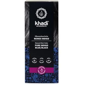 khadi Zuivere Indigo plantaardige haarkleur; laat je haar stralen in een mysterieus diep blauwzwart, 100% plantaardig en natuurlijk, 100 g