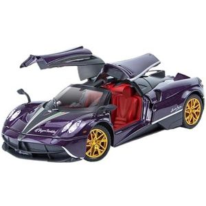 For Pagani Chinese Draak Legering Model Auto Geluid En Licht Trek Sportwagen Speelgoed Jongen Collectie Decoratie Gift 1:24(Size:Purple with box)