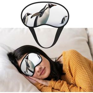 Pinguïn oogmasker om te slapen, zachte satijnen slaapschaduwhoes, blinddoek met elastische band, reizen, dutje, verduisterende oogschaduwhoes voor vrouwen en mannen