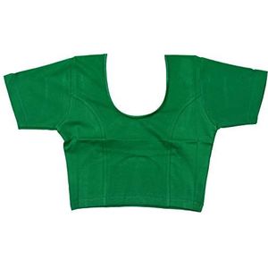 VRINDAVANBAZAAR.COM Indiase tuniek tops kant-en-klare katoenen lycra saree blouse voor dames, Groen, XL