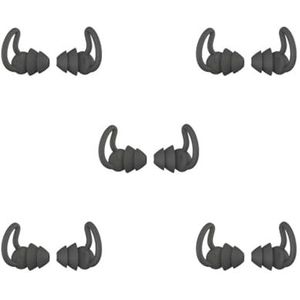 5 Set van Slapen Oordopjes Siliconen Oordopjes Ruisonderdrukking Herbruikbare Oordopjes voor Office Home, Zwart, 2 Lagen, Premium Zwart, 2Layer