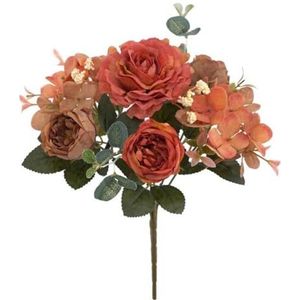 Decoratie bloemboeket vintage boeket huisdecoratie nepbloemen (kleur: kleur 4, maat: 30 cm)