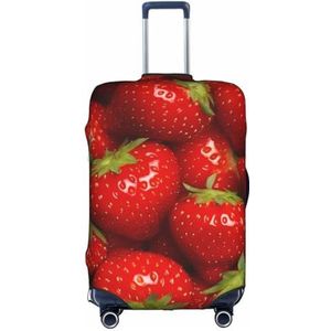 OPSREY Romantische Parijs Eiffeltoren Bycicle Gedrukt Koffer Cover Reizen Bagage Mouwen Elastische Bagage Mouwen, Rode Aardbei Fruit, M