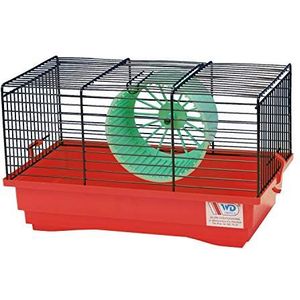 decorwelt hamsterstokken rood buitenmaten 40x25,5x22 knaagkooi hamster plastic kleine dieren kooi met accessoires