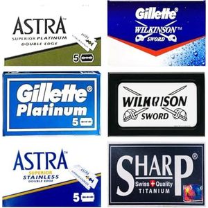 Scheermesjes ASTRA Platinum, Gillette WiIkinson, Permasharp, ASTRA Stainless, Gillette Platinum New, Sharp Titanium