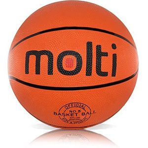 molti basketbal maat #4#5#7 voor kinderen en volwassenen antislip streetball rubberen bal vrije tijd spel bal indoor outdoor (5, Oranje)