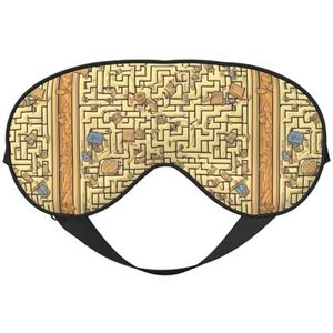 Treasure Maze Unisex Elastische Verstelbare Gesp Ontwerp Verduisterend Slaap Oogmasker voor Thuis Reizen Yoga Kantoor Nap