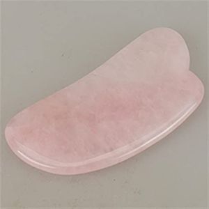 Guasha Board Jade gezichtsmassager kristal energie roze steen 1 stuk (kleur: rose rood)