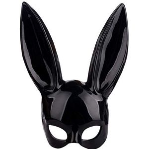 MSUIINT Bunny Masker voor dames, maskerade, konijnenmasker, sexy zwart konijnmasker, voor Halloween, verjaardag, cosplay, feest, paascarnaval accessoire
