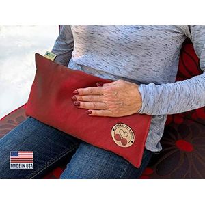 KOYA Naturals Verwarmingskussen Microwavable - Cherry Pit/Steen/Zaad Kussen Heat Pack voor nek, spieren, gewrichten, maagpijn, menstruatiekrampen - warme kompres nekwrap - vochtige warmtetherapie (Henna Rood)