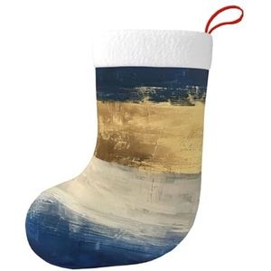 MGGAklp Gouden Blauwe Witte Drukkerst Kousen Snoepzakken voor Familie Vakantie Party Kerstboomdecoraties