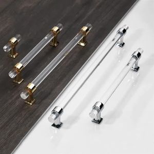 KGUDINZI Acryl kristallen keukenkast trekt schoenkast lade knoppen goud T-vorm dressoir deurgrepen meubels hardware 1 stuk (kleur: goud 96 mm)