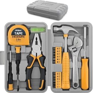 Hi-Spec 20-delige Gereedschapskist voor Vrouwen – Compacte Gereedschapskoffer met Hamer, Schroevendraaiers & Tangenset – Mini Tool Set voor Thuisgebruik & Kleine Klussen – Geel