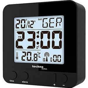 Technoline WT 235 wekkerradio met aanraaksensor, 8 x 2,5 x 8 cm (zwart met batterijen)