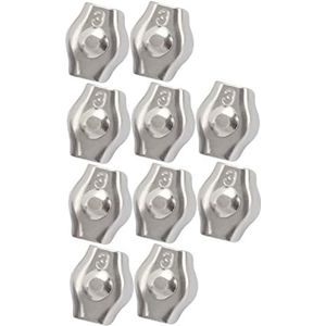 Kabelklemmen, kabelklemmen, roestvrijstalen hardware-onderdelen 10 stuks kabelklemmen met één bout, kabelklemmen met wandklemmen, set