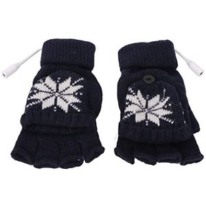 Verwarmde Winterhandschoenen, Elastische USB-verwarmde Handschoenen van Koolstofvezel voor Laptops voor Skibreien (Blauw)
