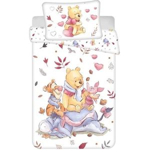 Disney Winnie the Pooh BABY Dekbedovertrek, Leaves - 135 x 100 + 40 x 60 cm - Katoen