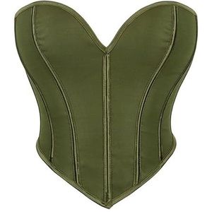 Corsettops for dames - Shapewear Overbust Lingerie Renaissance Design for dagelijks gebruik of speciale gelegenheden(Olive Green,XL)
