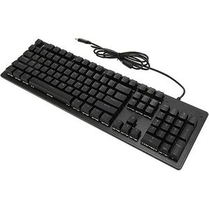 Gaming-toetsenbord, 1,5 m kabel, mechanische schakelaar, 104 toetsen, bekabeld toetsenbord, RGB-achtergrondverlichting, plug and play, voor familie (groene schakelaar (zwarte toetsdoppen))