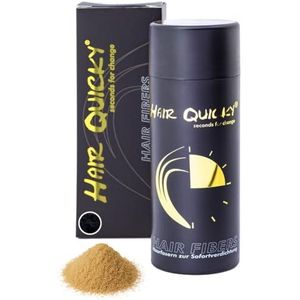 Hair Quicky® Premium Hair Fibers, shaar, direct effect bij geheime hoeken, gedeeltelijke gladheid, haaruitval en licht haar, voor mannen en vrouwen, natuurlijke keratine | 28 g | donkerblond